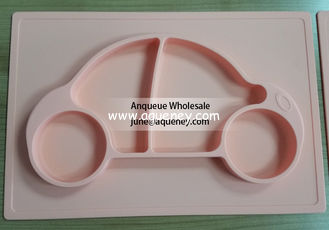 China Recycled colorful silicone baby food grade plate non-toxic silicone baby plate with logo embossed supplier