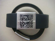 QR code id bracelet Nylon bracelet with qr code bracelet, black color silicone id wristband