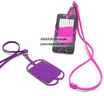 Factory price OEM silicone mobile phone lanyard,silicone neck lanyard with card holder